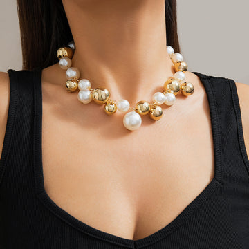 N2603 - Elegant Pearl Mixed Colour Necklace